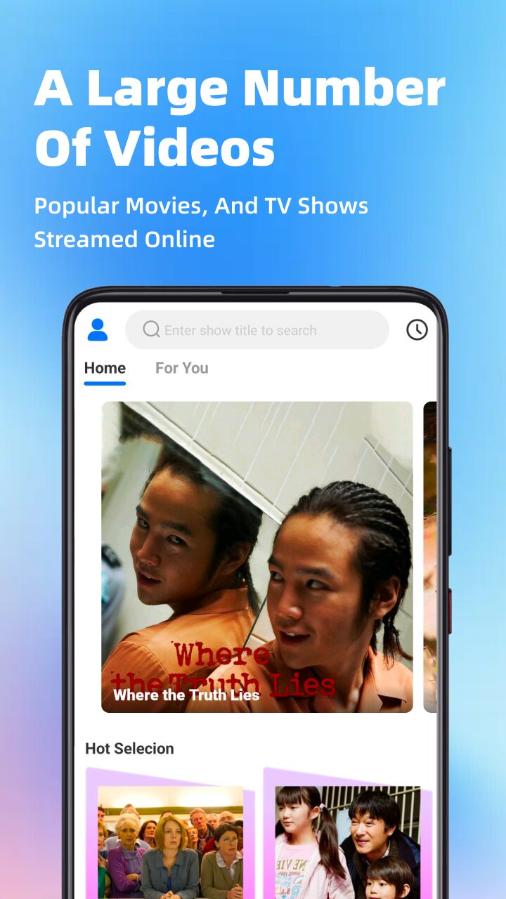 MovieBox home screen with search and Hot Selection